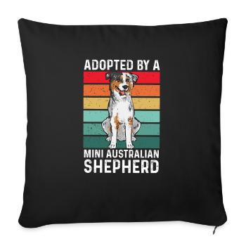 Miniature Australian Shepherd - Sofa pillowcase 17,3'' x 17,3'' (45 x 45 cm) - black - Front