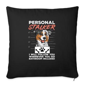 Miniature Australian Shepherd - Sofa pillowcase 17,3'' x 17,3'' (45 x 45 cm) - black - Front
