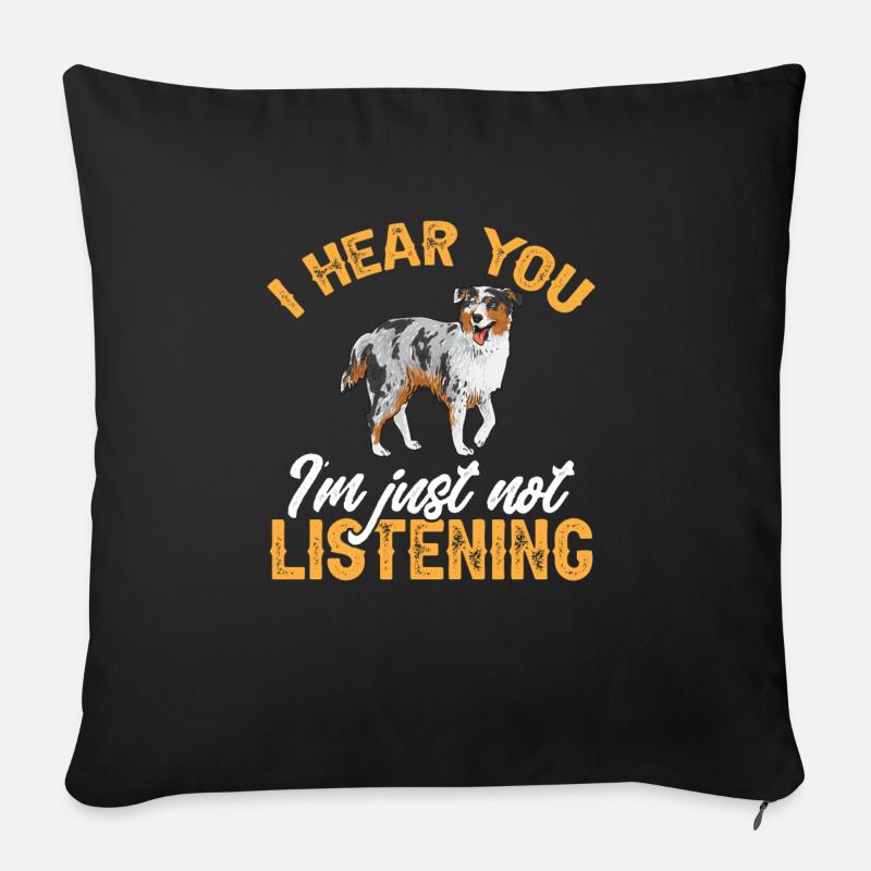 Berger australien miniature - Housse de coussin décorative 45 x 45 cm - noir
