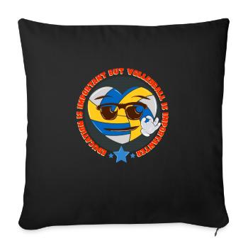 L’éducation est importante, mais le vollyball est important1 - Housse de coussin décorative 45 x 45 cm - noir - Devant