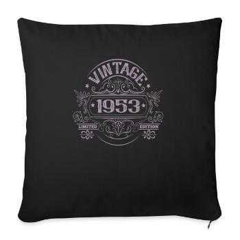 Vintage 1953 Birthday Sayings - Sofa pillowcase 17,3'' x 17,3'' (45 x 45 cm) - black - Front