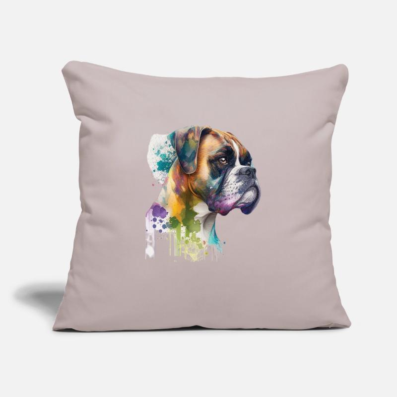 Conception de l’aquarelle allemande Boxer Dog Housse de coussin décorative 45 x 45 cm