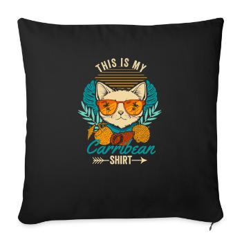 This is my Carribean Shirt Cool Retro Cat Summer - Sofakissenbezug 45 x 45 cm - Schwarz - Vorne