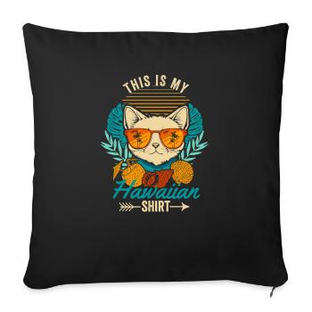 This is my Hawaiian Shirt Retro Cat Hawaii Summer - Sofakissenbezug 45 x 45 cm - Schwarz - Vorne