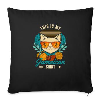 This is my Jamaican Shirt Retro Cat Jamaica - Sofa pillowcase 17,3'' x 17,3'' (45 x 45 cm) - black - Front
