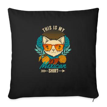 This is my Mexican Shirt Retro Cat Mexico Summer - Sofa pillowcase 17,3'' x 17,3'' (45 x 45 cm) - black - Front