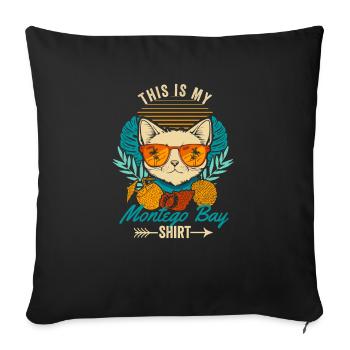 This is my Montego Bay Shirt Cool Retro Cat - Sofa pillowcase 17,3'' x 17,3'' (45 x 45 cm) - black - Front