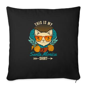This is my Santa Monica Shirt Retro Cat - Sofa pillowcase 17,3'' x 17,3'' (45 x 45 cm) - black - Front