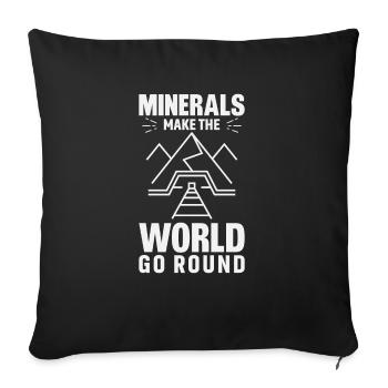 Mineralien Machen Die Welt Rund Erze Sammeln - Sofakissenbezug 45 x 45 cm - Schwarz - Vorne