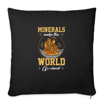 Les minéraux font le tour du monde en collectant des minerais - Housse de coussin décorative 45 x 45 cm - noir - Devant