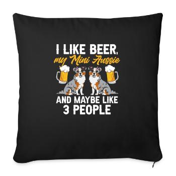 Miniature Australian Shepherd - Sofa pillowcase 17,3'' x 17,3'' (45 x 45 cm) - black - Front