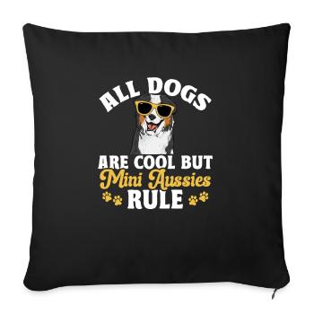 Miniature Australian Shepherd - Sofa pillowcase 17,3'' x 17,3'' (45 x 45 cm) - black - Front