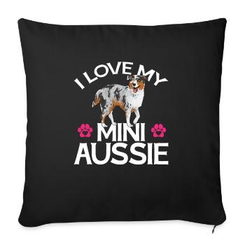 Miniature Australian Shepherd - Sofa pillowcase 17,3'' x 17,3'' (45 x 45 cm) - black - Front