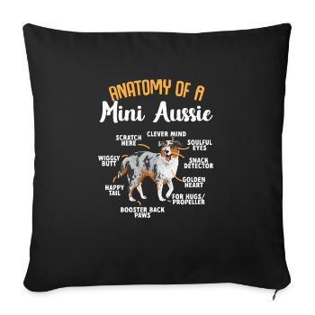 Berger australien miniature - Housse de coussin décorative 45 x 45 cm - noir - Devant