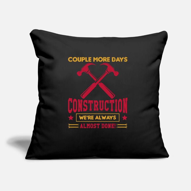 Conception de bâtiment pour hommes Papa Ouvrier de la construction Housse de coussin décorative 45 x 45 cm