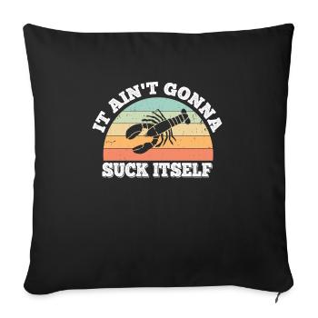 Well, it won't get itself spiny crayfish - Sofa pillowcase 17,3'' x 17,3'' (45 x 45 cm) - black - Front