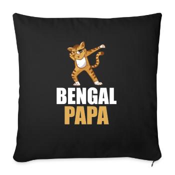 Chat Bengal Chat - Housse de coussin décorative 45 x 45 cm - noir - Devant