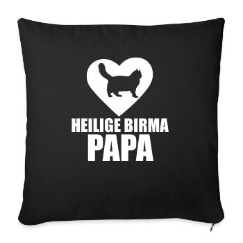 Heilige Birma Katze - Sofakissenbezug 45 x 45 cm - Schwarz - Vorne