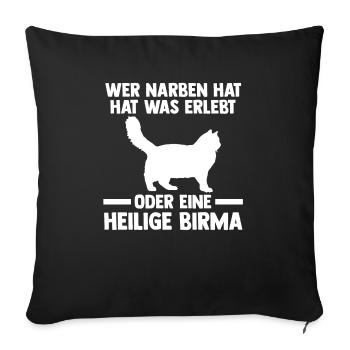 Heilige Birma Katze - Sofakissenbezug 45 x 45 cm - Schwarz - Vorne