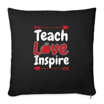 Enseigner l’amour inspirer l’enseignement de la maternelle - Housse de coussin décorative 45 x 45 cm - noir - Devant