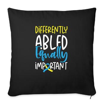 Welt-Down-Syndrom-Tag Bewusstsein Autismus Band - Sofakissenbezug 45 x 45 cm - Schwarz - Vorne