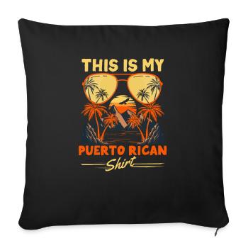 Ceci est ma chemise portoricaine Porto Rico Retro - Housse de coussin décorative 45 x 45 cm - noir - Devant