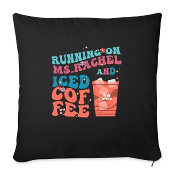 Courir sur Ms.Rachel et les amoureux accros au café glacé - Housse de coussin décorative 45 x 45 cm - noir - Devant