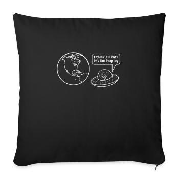 Space Alien Astronomy Alien Spaceship Comic - Sofa pillowcase 17,3'' x 17,3'' (45 x 45 cm) - black - Front