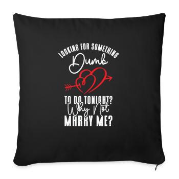 Dumb Wedding Heart Couple Relationship Romance - Sofa pillowcase 17,3'' x 17,3'' (45 x 45 cm) - black - Front