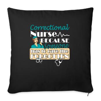 Prisons RN Correctional Nurse - Sofa pillowcase 17,3'' x 17,3'' (45 x 45 cm) - black - Front