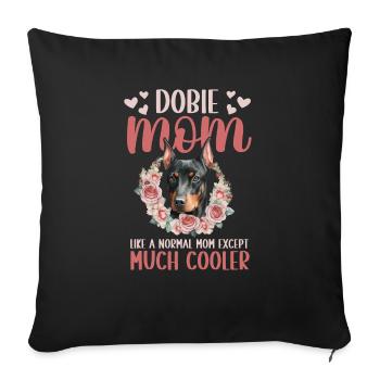 Doberman Pinscher Chien Dobie - Housse de coussin décorative 45 x 45 cm - noir - Devant