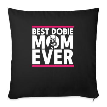 Doberman Pinscher Chien Dobie - Housse de coussin décorative 45 x 45 cm - noir - Devant