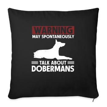 Doberman Pinscher Chien Dobie - Housse de coussin décorative 45 x 45 cm - noir - Devant