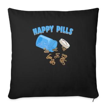 Happy Pills Ball Python Drôle drôle d’amoureux du serpent Humour - Housse de coussin décorative 45 x 45 cm - noir - Devant