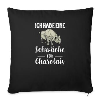 Charolais Rind I Frankreich Rinderzucht für - Sofakissenbezug 45 x 45 cm - Schwarz - Vorne