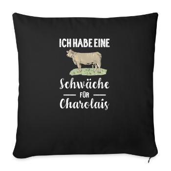 Charolais Rind I Frankreich Rinderzucht für - Sofakissenbezug 45 x 45 cm - Schwarz - Vorne