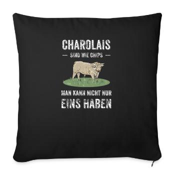 Charolais Rind I Frankreich Rinderzucht für - Sofakissenbezug 45 x 45 cm - Schwarz - Vorne