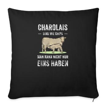 Charolais Rind I Frankreich Rinderzucht für - Sofakissenbezug 45 x 45 cm - Schwarz - Vorne