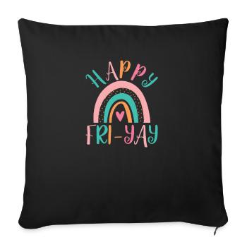 Joyeux Friyay Ven-Yay Friday Lover Funny - Housse de coussin décorative 45 x 45 cm - noir - Devant