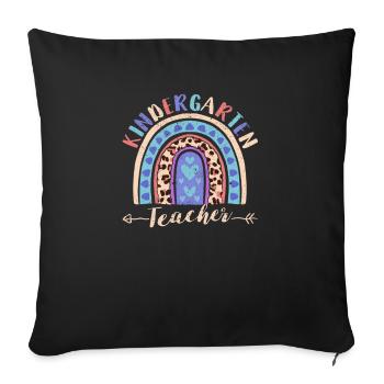 Enseignante de maternelle drôle Enseigner l’amour Inspirer - Housse de coussin décorative 45 x 45 cm - noir - Devant
