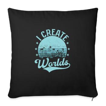 I Create Worlds Aquarium Owner Fish Keeping - Sofakissenbezug 45 x 45 cm - Schwarz - Vorne