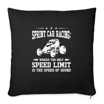 Sprint Car Dirt Track Racing - Sofa pillowcase 17,3'' x 17,3'' (45 x 45 cm) - black - Front