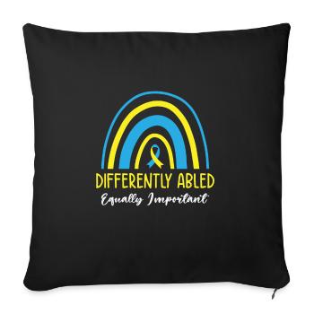 Welt-Down-Syndrom-Tag Bewusstsein Autismus Band - Sofakissenbezug 45 x 45 cm - Schwarz - Vorne