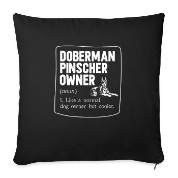 Doberman Pinscher Chien Dobie - Housse de coussin décorative 45 x 45 cm - noir - Devant