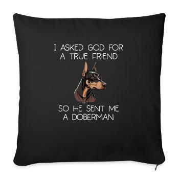 Doberman Pinscher Chien Dobie - Housse de coussin décorative 45 x 45 cm - noir - Devant