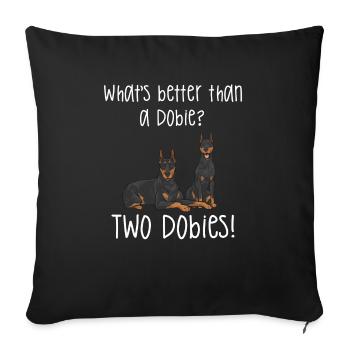 Doberman Pinscher Chien Dobie - Housse de coussin décorative 45 x 45 cm - noir - Devant