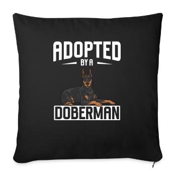 Doberman Pinscher Chien Dobie - Housse de coussin décorative 45 x 45 cm - noir - Devant