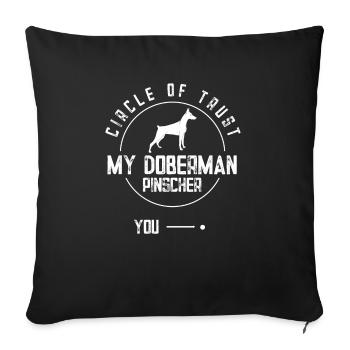 Doberman Pinscher Chien Dobie - Housse de coussin décorative 45 x 45 cm - noir - Devant