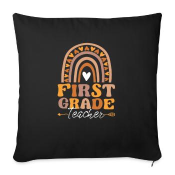 Enseignant de première année Drôle d’enseignant Amour - Housse de coussin décorative 45 x 45 cm - noir - Devant