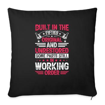 Built In Fifties 50's Birthday - Sofa pillowcase 17,3'' x 17,3'' (45 x 45 cm) - black - Front